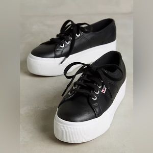 Superga Leather Platform Sneakers size 8